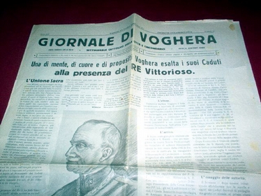 La copia del "Giornale di Voghera" che descrive la visita di Vittorio Emanuele III