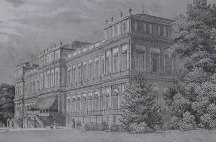 Carlo Sanquirico, Imperial Real Palazzo di Monza veduto dal giardino