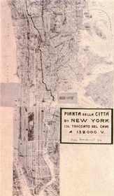 Pianta di New York col tracciato del cavo a 132 KV