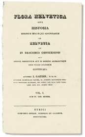 Frontespizio dell'opera "Flora Helvetica" di J. Gaudin