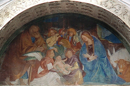 Nativit. Lunetta della chiesa di S. Antonio, Morbegno (SO)