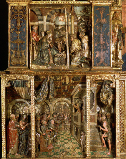 Ancona del santuario dell'Assunta - particolare. Morbegno (SO)