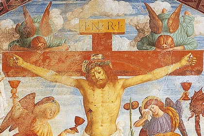 Crocefissione (particolare). Oratorio di San Lorenzo, Teglio (SO)